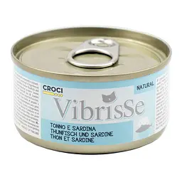 Вологий корм для котів Vibrisse тунець та сардини, банка 70 г