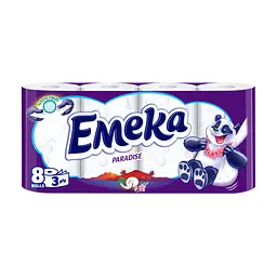 Туалетний папір Emeka Paradise 3 шари 8 рулонів (3800024026539)