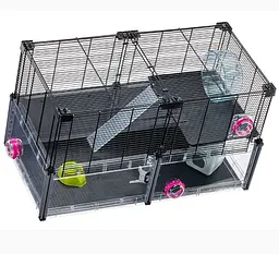 Модульна клітка для хом'яків та мишей Ferplast Multipla Hamster з аксесуарами чорна 72.5x37.5x42 см 57007217 - мініатюра 6