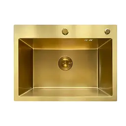 Кухонна мийка з нержавіючої сталі Mixxus MH5843 Micro Decor Brushed Gold MI8218, Золотий