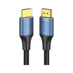 Кабель мультимедійний HDMI M to HDMI M 3.0m 8K60Hz cotton braided blue Vention (ALGLI) - мініатюра 3