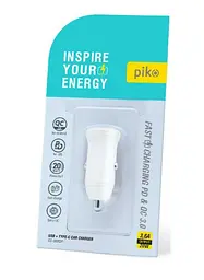 Автомобільний ЗП Piko 20 W USB + Type-C (CC-302QP) біле - мініатюра 4