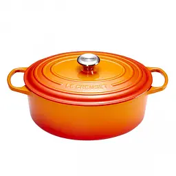 Каструля з кришкою Le Creuset Signature Cast Iron Oval Casserole 21178270902430 27 см 4.1 л вогняний