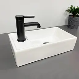 Умивальник VBI Lago R white накладний підвісний VBI-015610, Білий - мініатюра 2