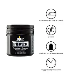 Густая смазка для фистинга и анального секса Pjur Power Premium Cream 150 мл на гибридной основе - мініатюра 2