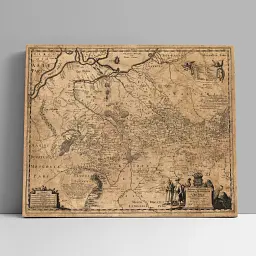 Інтер'єрна картина Загальна карта України 1648 року Гійома де Боплана, Beauplan Ukraine XVII map, істория, 83×106 см (id6040)