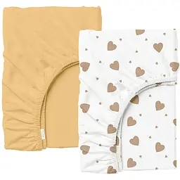 Набір простирадло на резинці Cosas Honey Hearts 90х200х20 см (Set_11Honey_BeigeHearts_90x200_2)
