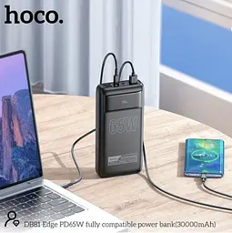 Портативна батарея Hoco DB81 Apollo PD65W 30000 mAh Black - мініатюра 4