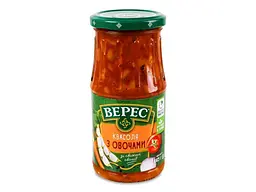 Квасоля ВЕРЕС 445г з овочами скло