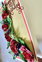 Вітальна листівка 3D з трояндами Hapy Birthday - мініатюра 3