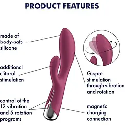 Вібратор-кролик Satisfyer Spinning Rabbit 1 Red - мініатюра 7