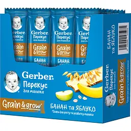 Фруктово-злаковий батончик у вафельному листі Gerber з бананом та яблуком для дітей 25 г - мініатюра 3