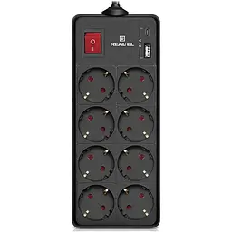 Мережевий подовжувач REAL-EL RS-PROTECT 805 1.8m, black (EL122300042)