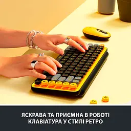 Клавіатура Logitech POP Keys Wireless Mechanical Keyboard Blast Yellow UA [920-010735] [94267] - мініатюра 8