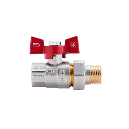 Кран кульовий "Американка" SD Plus 1/2" ВЗ прямий SD220NW15PN40 - мініатюра 3