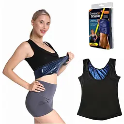 Термомайка для схуднення жіноча Sweat shaper M/L (35-40.5), жироспалювальна майка — термомайка (ST)