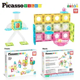 Конструктор магнітний MINI DIAMOND MARBLE RUN TRACK SET PTMG60/28299 PICASSO TILES 60 деталей у коробці - мініатюра 2