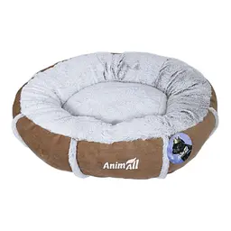 Лежак AnimAll Mary Velvet для собак і котів, розмір M, брауні, 66×66×15 см
