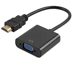 Перехідник HDMI M VGA F чорний (без звуку) OEM