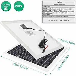 Портативна сонячна панель BIGBlue B433 20W Solar panels - мініатюра 5