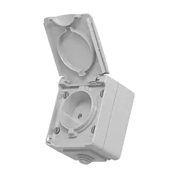 Розетка Videx BINERA IP65 зовнішня 1ая сіра (VF-BNW21-G)