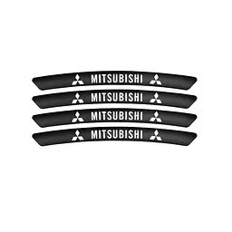 Емблема обода колеса Mitsubishi 4 шт Алюміній наклейка на диски на скотчі Чорні