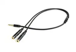 Аудіо-кабель Cablexpert CCA-417M 3.5 mm 4-pin-3.5 mm stereoмікрофон 0.2м чорний