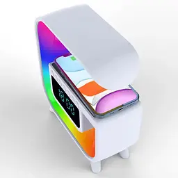 Акумуляторний нічник G-Smart G30 RGB з годинником, Bluetooth колонкою та зарядкою для телефону - мініатюра 3