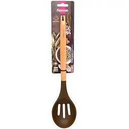 Ложка сервірувальна Fissman Chef’s Tools з отворами 32 см шоколадна (1459)