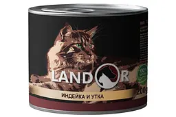 Вологий корм LANDOR Повноцінний збалансований для кошенят індичка з качкою 0,2 кг