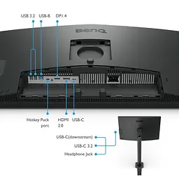 Монітор TFT 27 BenQ PD2706UA, 4K UHD, IPS, 99% sRGB, HDR10, HDMI, DP, USB-C, USB-hub, HAS, колонки - мініатюра 8
