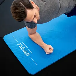 Килимок (мат) для фітнесу та йоги Gymtek NBR 1,5см голубий - мініатюра 5