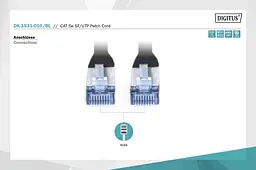 Патч-корд CAT 5e SF-UTP, Cu, PVC AWG 26/7, довжина 1 м, колір чорний DK-1531-010/BL DIGITUS by ASSMANN - мініатюра 2
