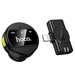 Петличний бездротовий мікрофон Hoco L21 Charm Lightning Black - мініатюра 4