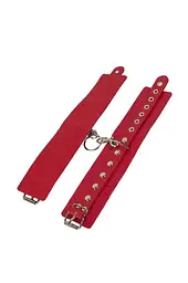 Наручники Leather Restraints Hand Cuffs Red - мініатюра 3