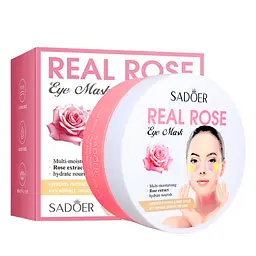 Патчі для шкіри навколо очей зволожувальні Sadoer Real Rose Eye Mask гідрогелеві, 60 шт