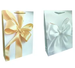 Подарунковий пакет картонний, 200 г/м², З бантом, 40x55x15 см, 2 шт. в упаковці (В асортименті)