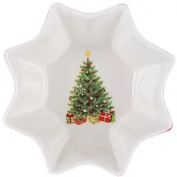 Салатник Lefard Christmas Delight 13 см білий з червоним (985-121) - мініатюра 2