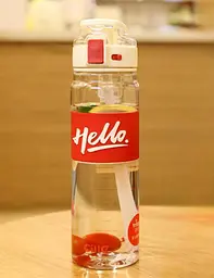 Пляшка для води спортивна Hello 860 мл з трубочкою та ручкою, червоний Happy Life HP17303R - мініатюра 6