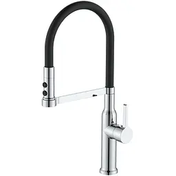 Змішувач для кухні Mixxus Premium Pull 017 refl.black MI8277, Хром