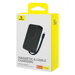 Універсальна мобільна батарея Baseus Magnetic Mini 10000mAh, 30W Black (P1002210B113-00) - мініатюра 6