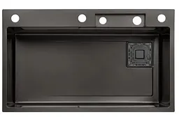 Кухонна мийка Kroner KRP Schwarze - SET7545HM PVD (3.0/0.8 мм) (CV033382) - мініатюра 2