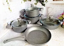 Набір посуду O.M.S. Collection 3002 Grey 9 предметів - мініатюра 2