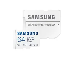 Samsung Карта пам'яті microSDXC 64GB C10 UHS-I R130MB/s Evo Plus + SD