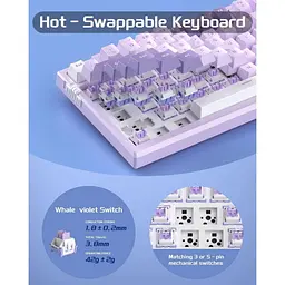 Клавіатура MageGee SKY 81 RGB Violet Switch Violet (6971969727939) [164304] - мініатюра 11