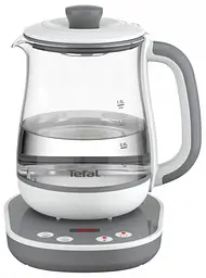 Електрочайник Tefal Tastea tea maker 1.5 л скло заварник біло-сірий kuh0015326 - мініатюра 4