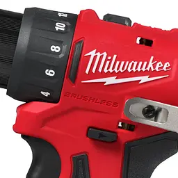 Дриль-шуруповерт акумуляторний безщітковий MILWAUKEE, M12 BLDDRC-402С, 40Нм (ЗУ, 2х4Аг, кейс) - мініатюра 5
