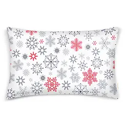 Дитяча постільна білизна фланель Cosas SNOWFLAKES CS6 110х140см (Flannel_SnowflakesGrayRedWhite_38Shadow_140) - мініатюра 4