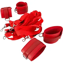 Бондажний набір Bad Kitty Naughty Toys Bed Restraints 5 шт. червоний