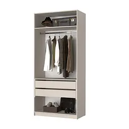 Шафа 2-дверна з антресоллю MebelStar Оскар ДСП BL-B, блок шухляд 100x52x260 см Аляска білий (MBS-4852) - мініатюра 2